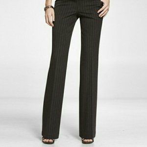 Express Editor Flare Pants Black Pinstripe
